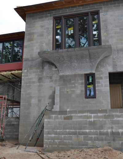 exterior of a concrete block home