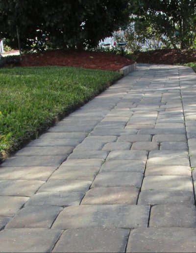 sidewalk crated with pavers