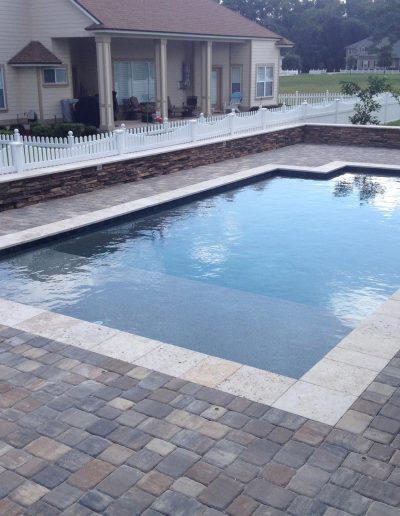 pool deck around a rectangular pool